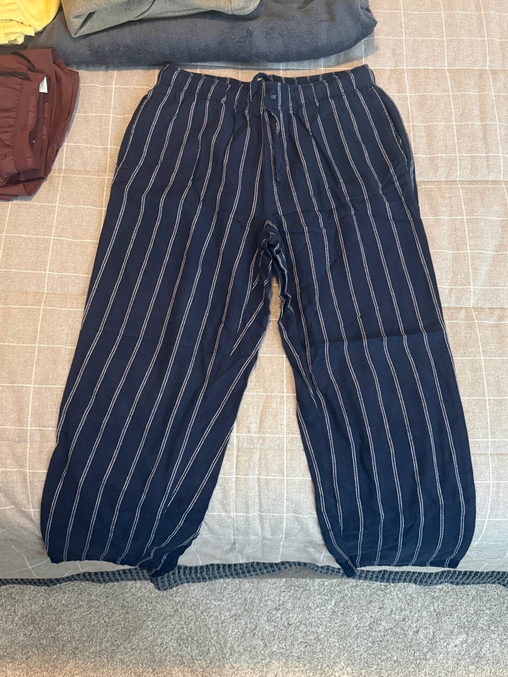 Old Navy Navy and White Striped Drawstring Lounge Pants